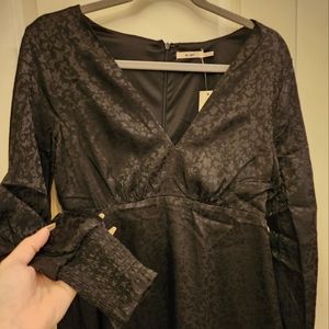 NWT MI Ami Medium black long sleeve mini party dress